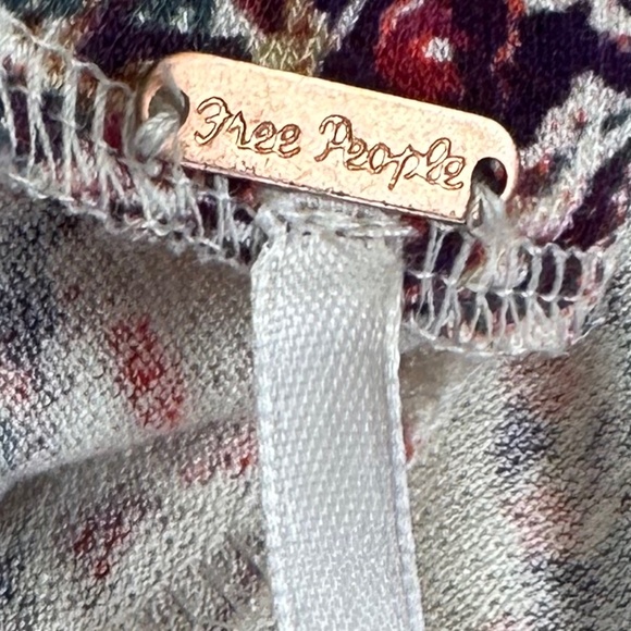 Free People All Dolled Up Knit Mini Dress Ivory Paisley Small NWT Boho Fall - Picture 13 of 16